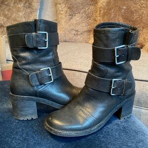 Sam Edelman Black Leather Combat Boots